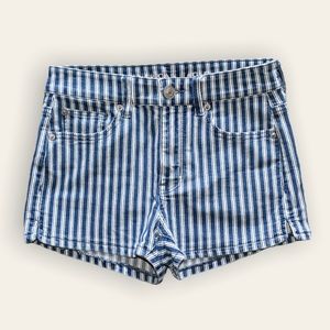 American Eagle Striped Blue and White Shorts Size 2